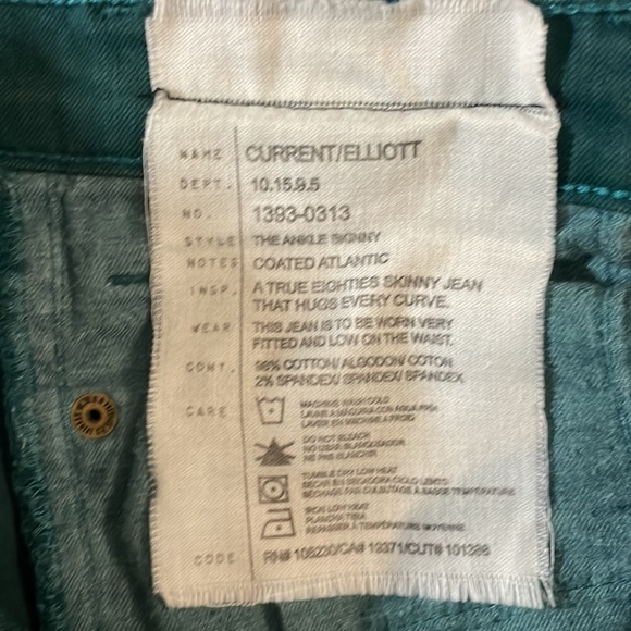 Current Elliot The Skinny Ankle Atlantic Coated Jeans - Picture 14 of 14